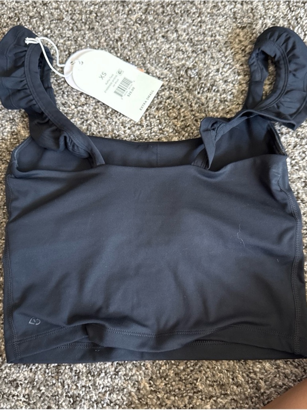Blogilates Black Ruffle-Shoulder Tank Top - Picture 2 of 2
